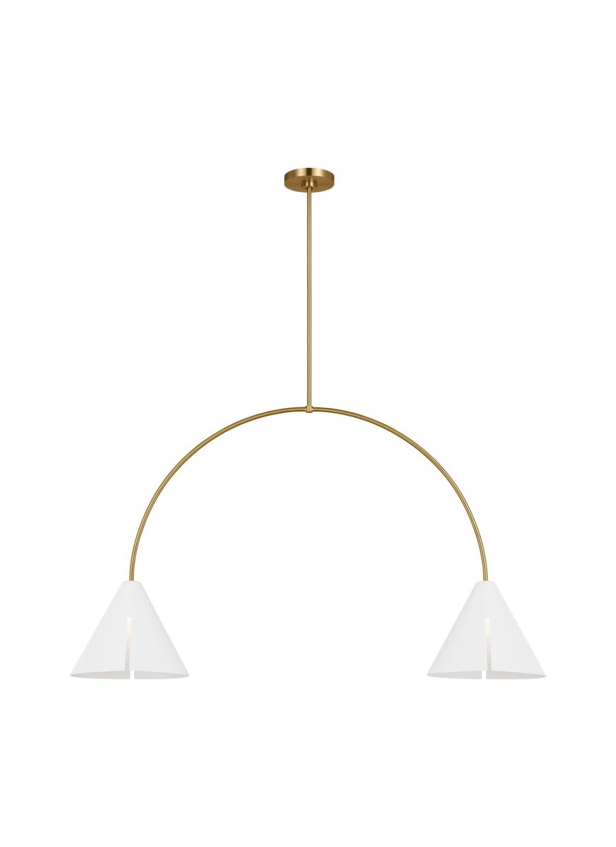 Chandelier Cambre - Matte blanc et laiton brûlé by Visual Comfort Studio | Luminaires & cie