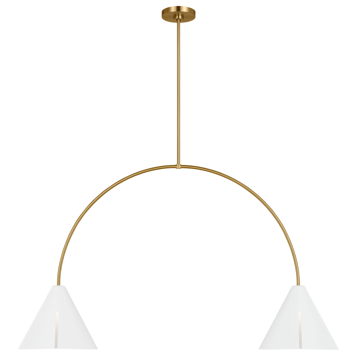 Chandelier Cambre - Matte blanc et laiton brûlé by Visual Comfort Studio | Luminaires & cie