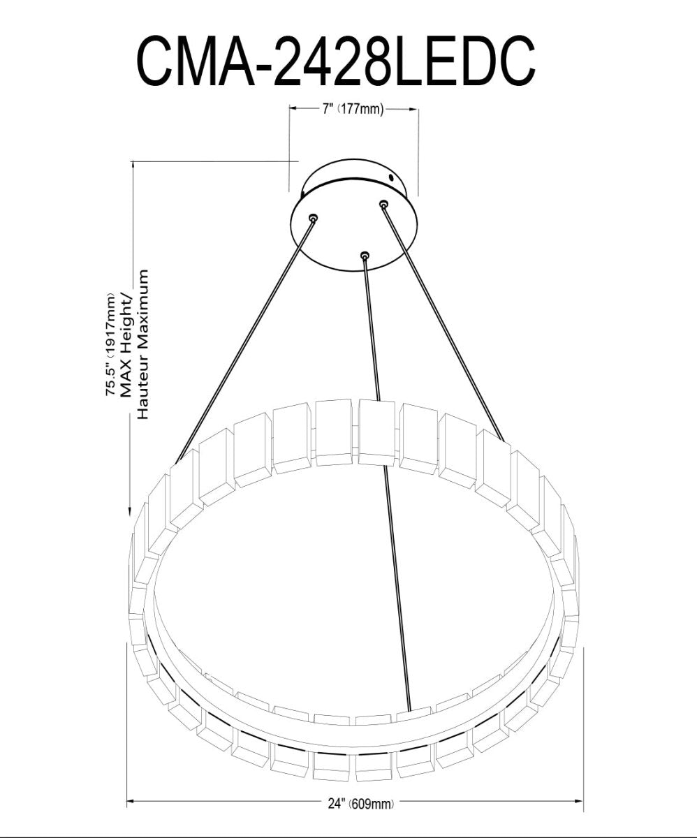 Chandelier Camila - Noir mat by Dainolite | Luminaires & cie