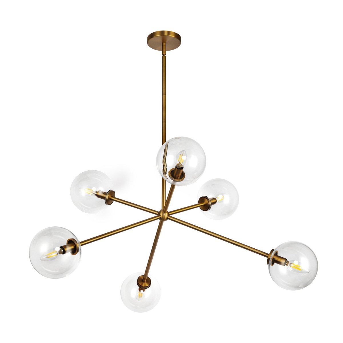 Chandelier Cassia - Verre d'or / transparent âgé by Alora Lighting | Luminaires & cie