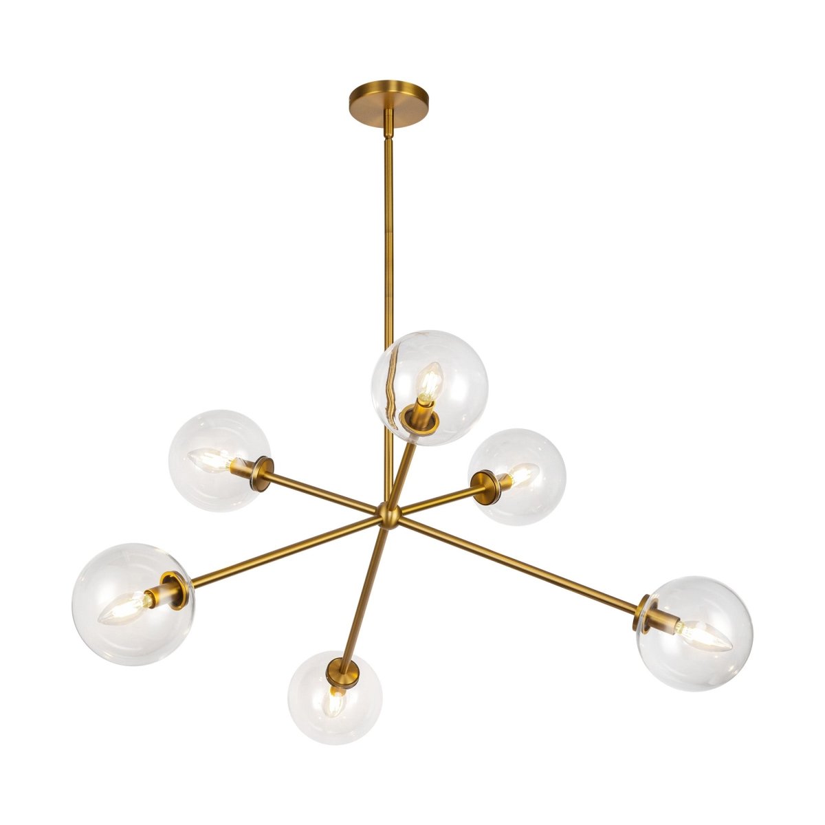 Chandelier Cassia - Verre d'or / transparent âgé by Alora Lighting | Luminaires & cie