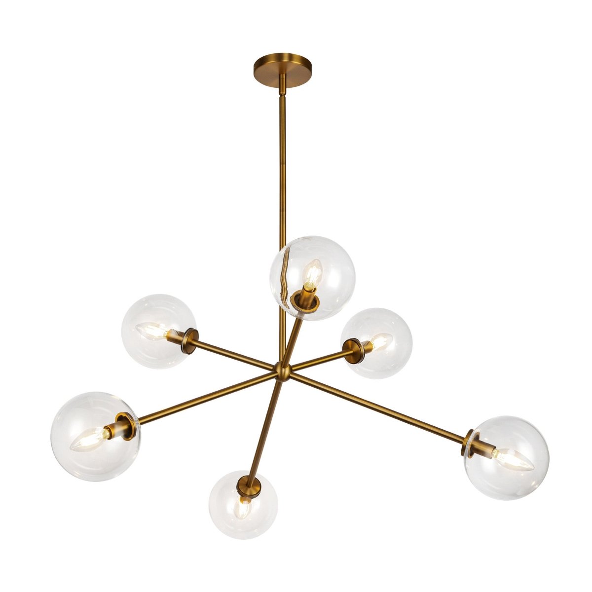 Chandelier Cassia - Verre d'or / transparent âgé by Alora Lighting | Luminaires & cie