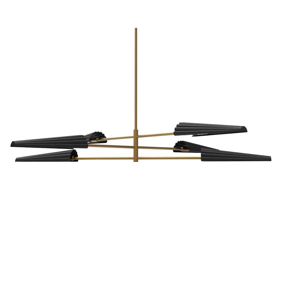 Chandelier Cassie - Laiton vieilli et noir by Dainolite | Luminaires & cie