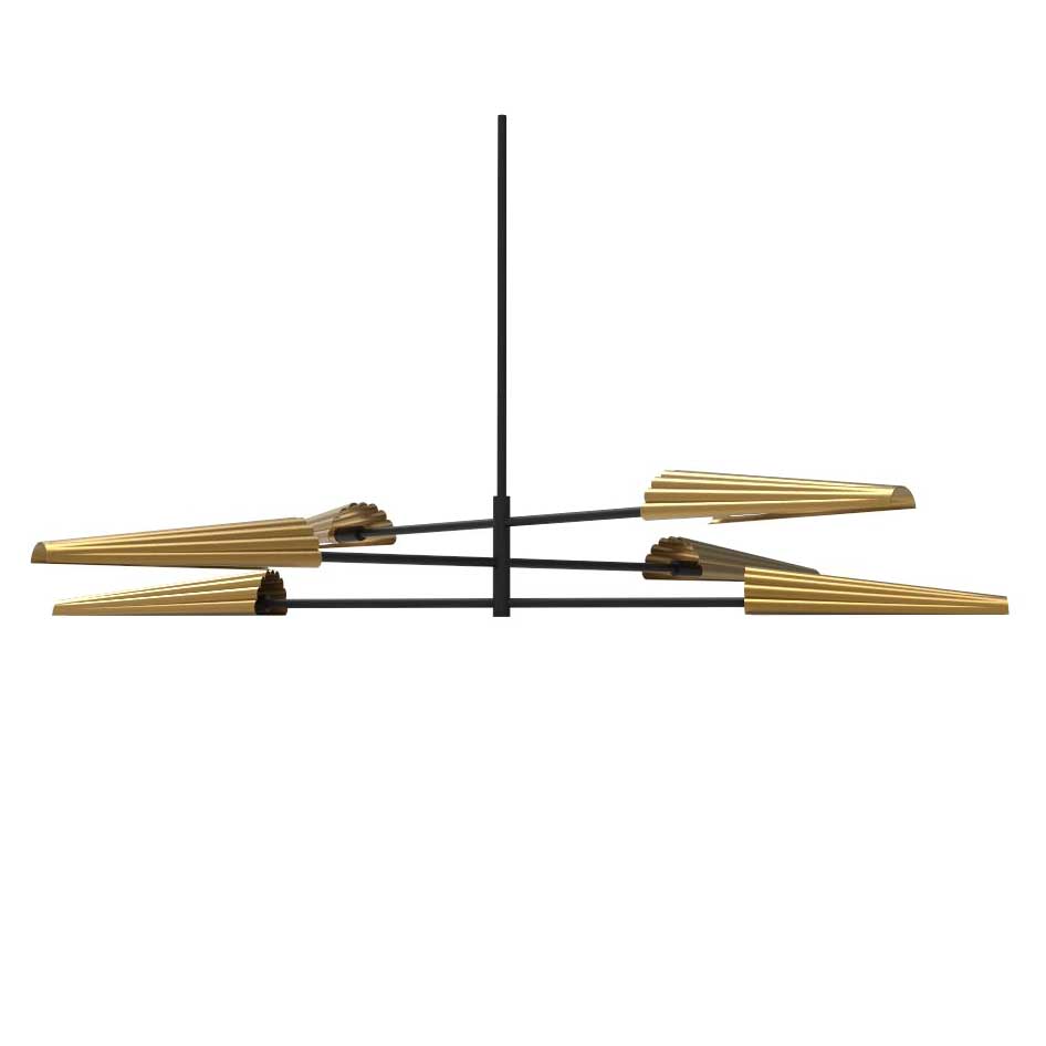 Chandelier Cassie - Noit et Laiton vieilli by Dainolite | Luminaires & cie