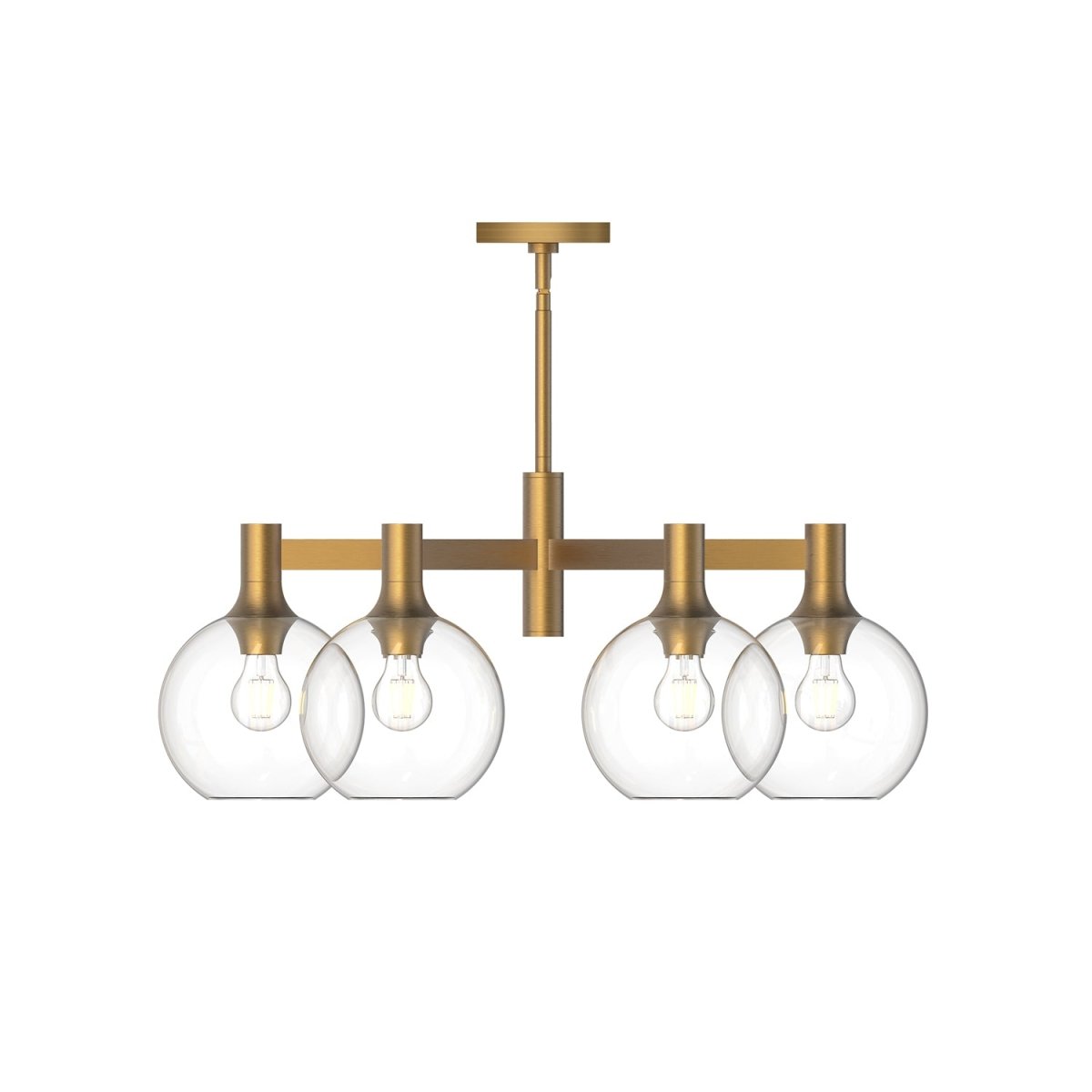Chandelier Castilla - Or vieilli / Verre transparent 6 by Alora Lighting | Luminaires & cie