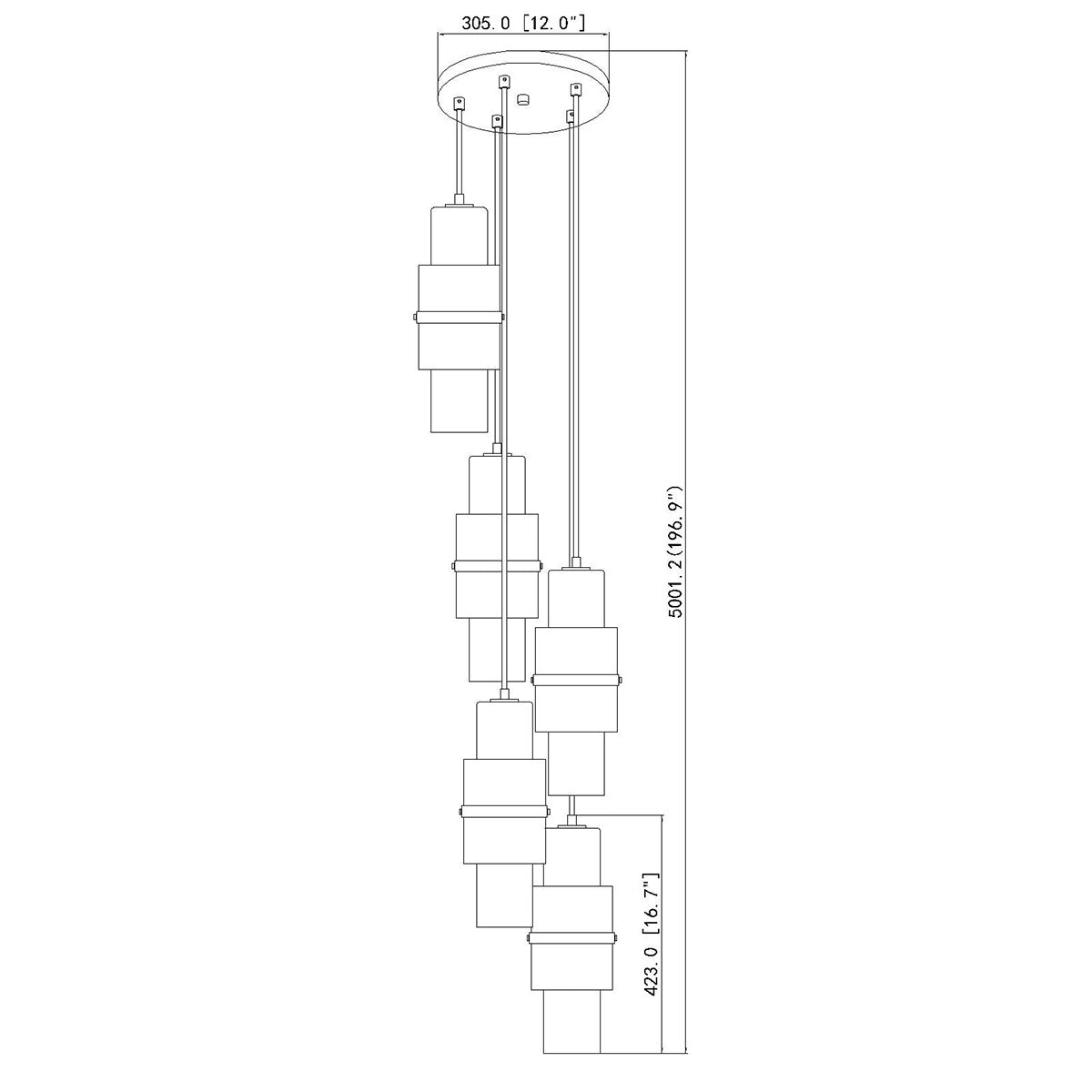 Chandelier Cayden - Nickel brossé 12" by Z - Lite | Luminaires & cie