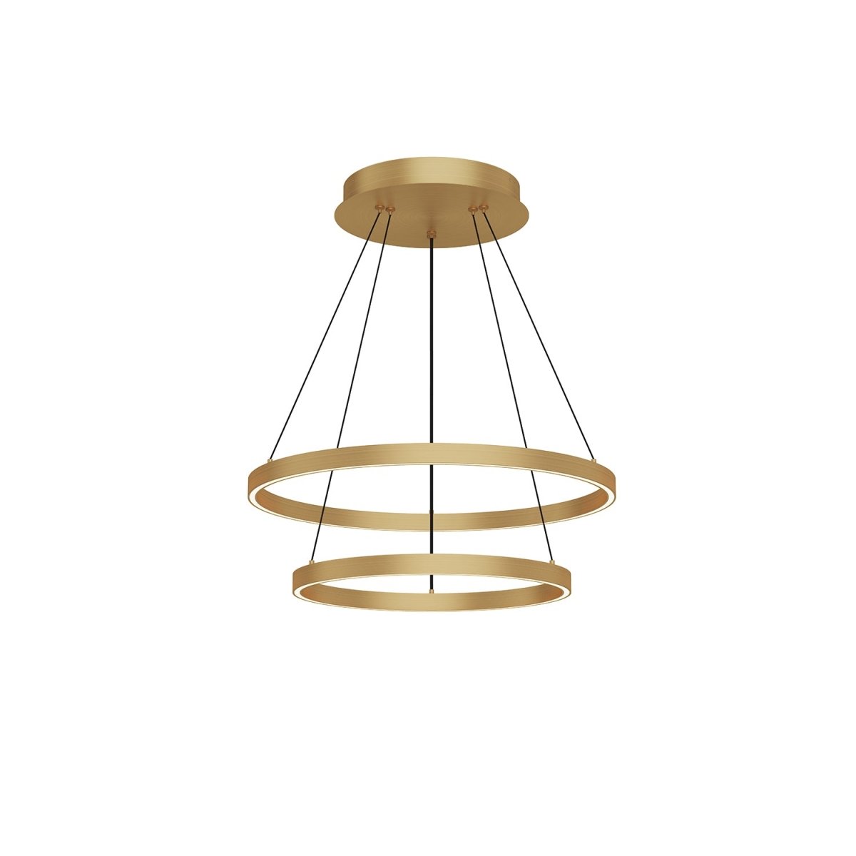 Chandelier Cerchio - Or brossé 23 5/8" 2 - étages / Éclairage vers le bas by Kuzco Lighting | Luminaires & cie