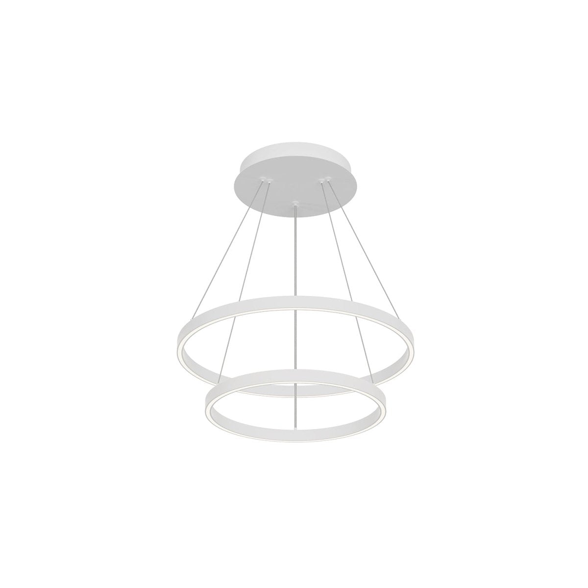 Chandelier Cerchio - Blanc 23 5/8" 2 - étages / Éclairage vers le bas by Kuzco Lighting | Luminaires & cie