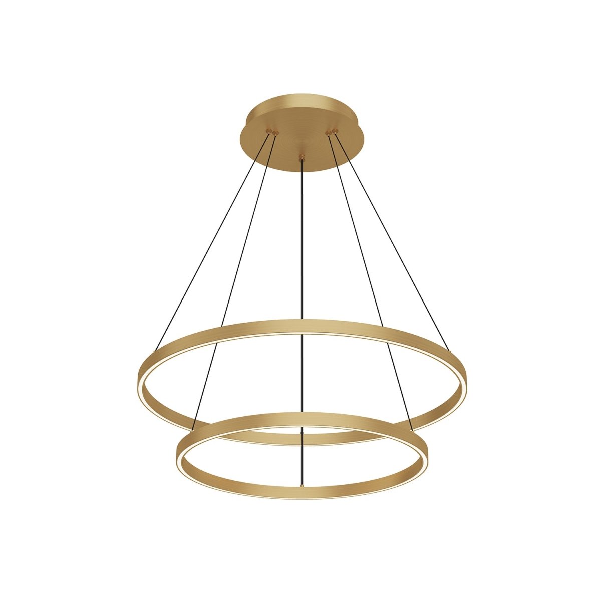 Chandelier Cerchio - Or brossé 31 1/2" 2 - étages / Éclairage vers le bas by Kuzco Lighting | Luminaires & cie