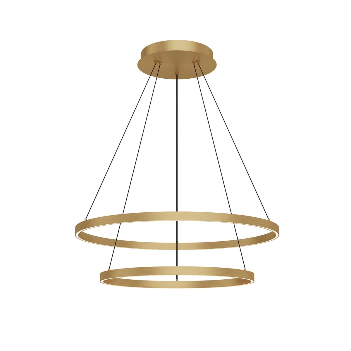 Chandelier Cerchio - Or brossé 31 1/2" 2 - étages / Éclairage vers le bas by Kuzco Lighting | Luminaires & cie