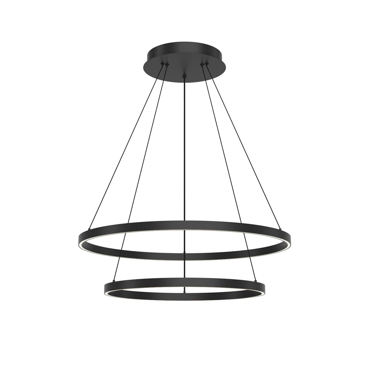 Chandelier Cerchio - Noir 31 1/2" 2 - étages / Éclairage vers le bas by Kuzco Lighting | Luminaires & cie