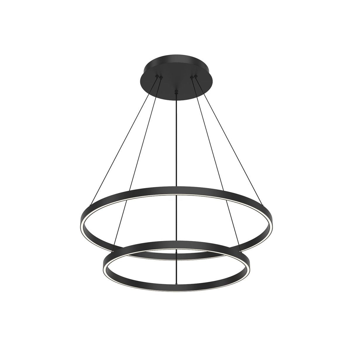Chandelier Cerchio - Noir 31 1/2" 2 - étages / Éclairage vers le bas by Kuzco Lighting | Luminaires & cie