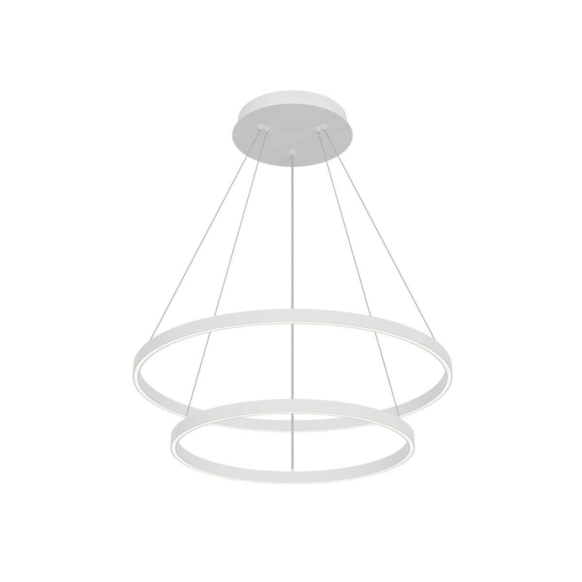 Chandelier Cerchio - Blanc 31 1/2" 2 - étages / Éclairage vers le bas by Kuzco Lighting | Luminaires & cie