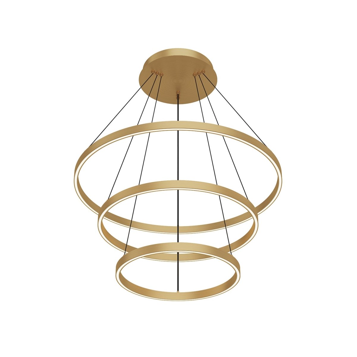 Chandelier Cerchio - Or brossé 31 1/2" 3 - étages / Éclairage vers le bas by Kuzco Lighting | Luminaires & cie