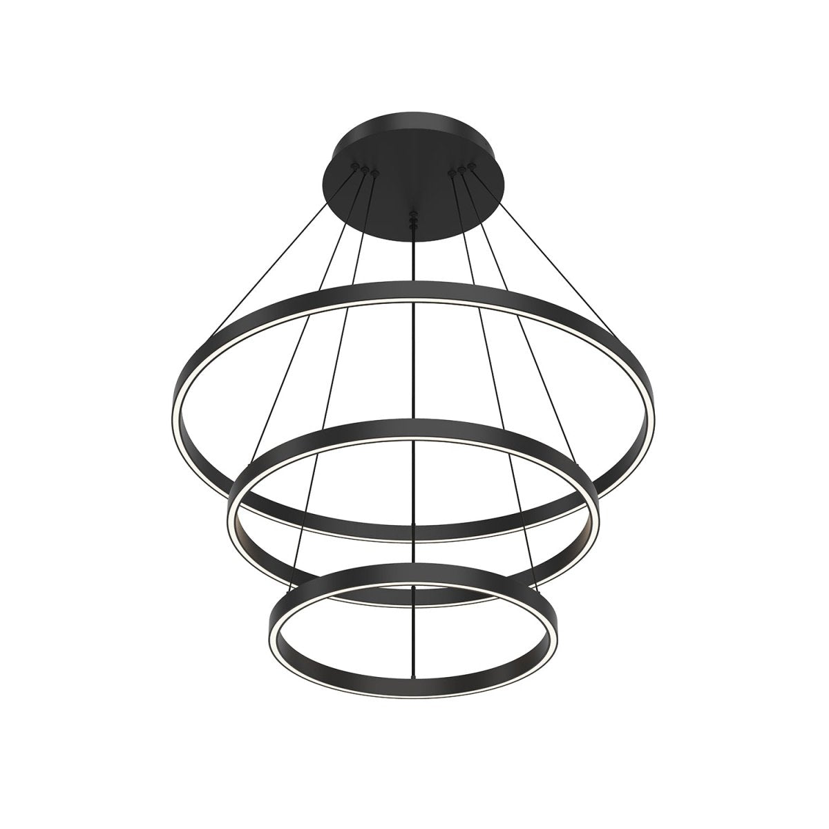 Chandelier Cerchio - Noir 31 1/2" 3 - étages / Éclairage vers le bas by Kuzco Lighting | Luminaires & cie
