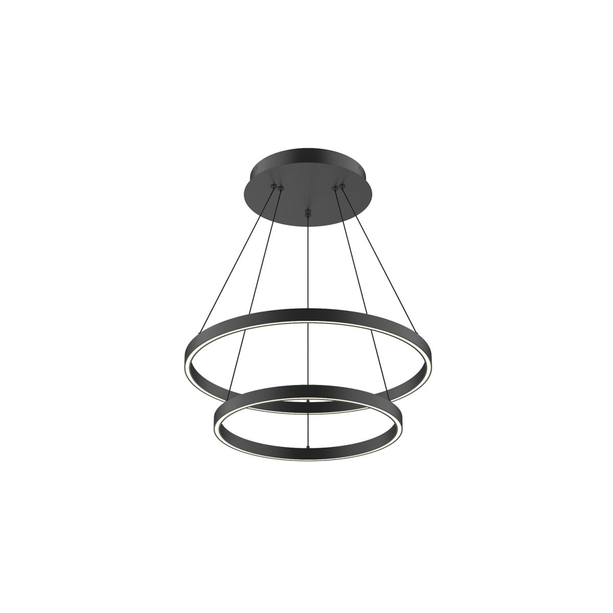 Chandelier Cerchio - Noir 23 5/8" 2 - étages / Éclairage haut + bas by Kuzco Lighting | Luminaires & cie