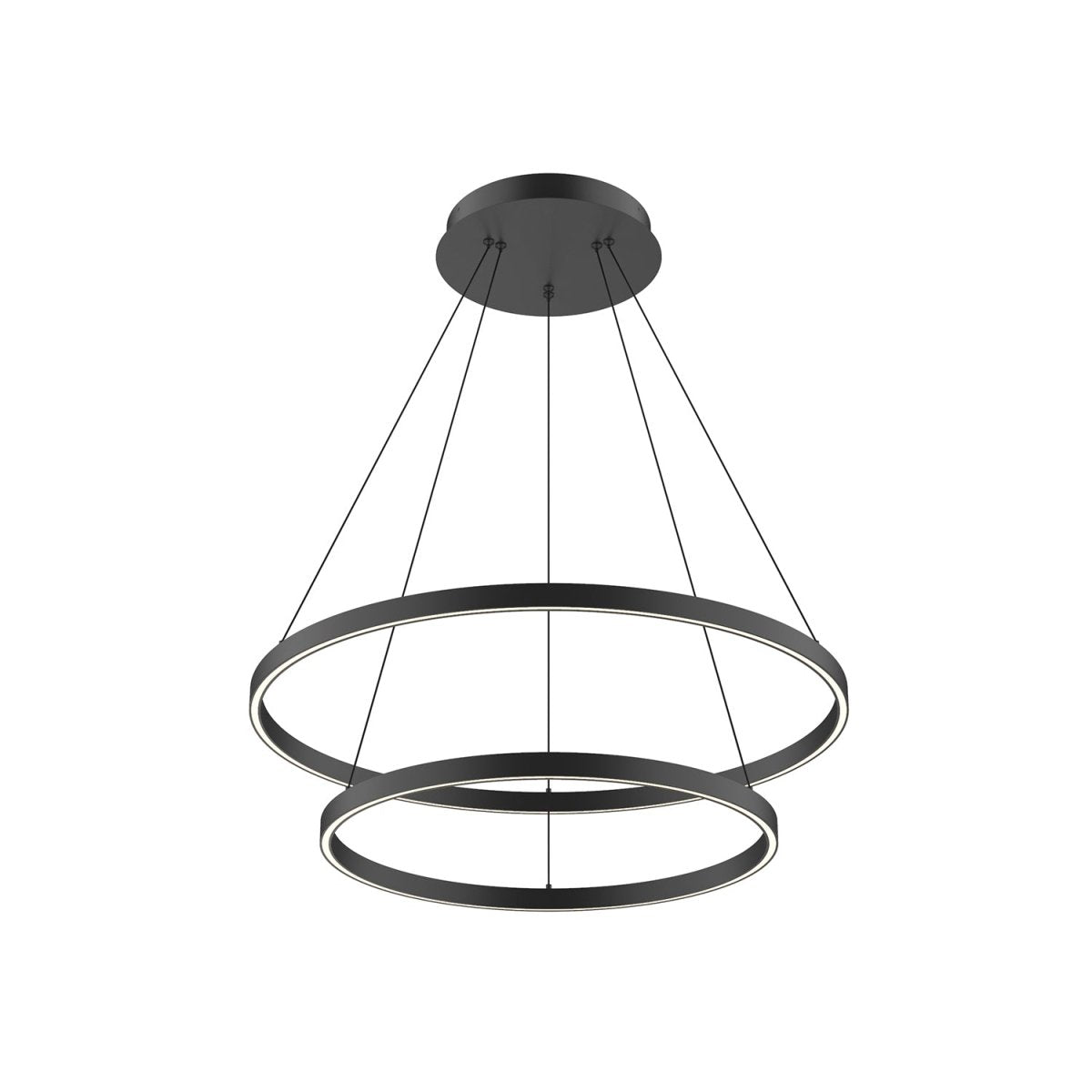 Chandelier Cerchio - Noir 31 1/2" 2 - étages / Éclairage haut + bas by Kuzco Lighting | Luminaires & cie