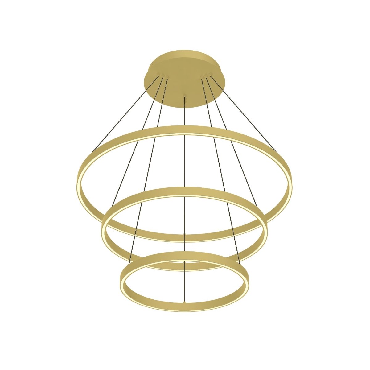 Chandelier Cerchio - Or brossé 31 1/2" 3 - étages / Éclairage haut + bas by Kuzco Lighting | Luminaires & cie