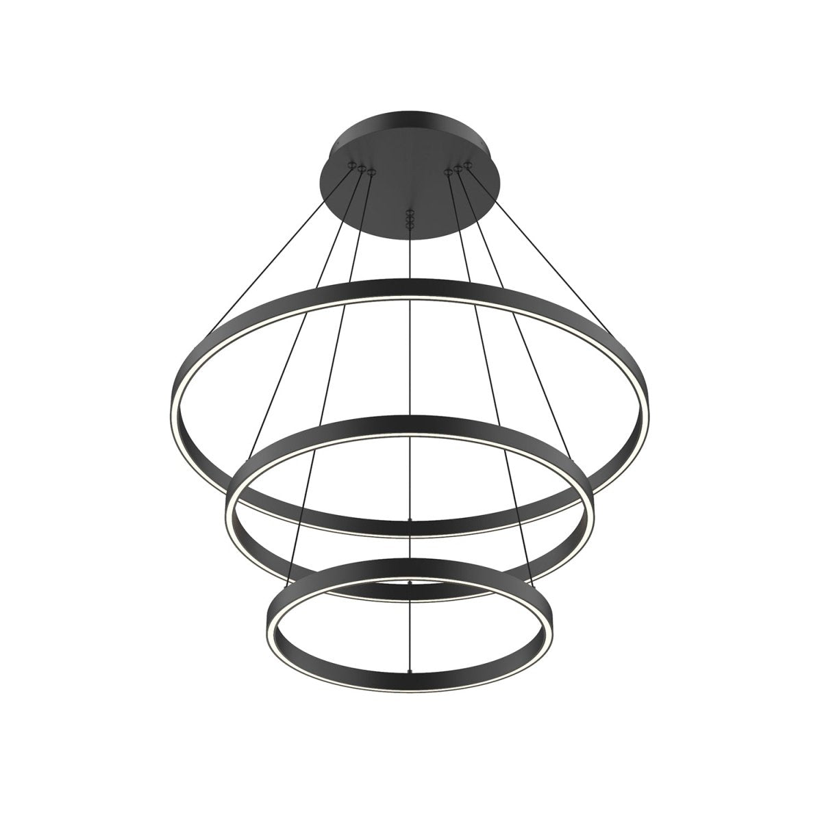 Chandelier Cerchio - Noir 31 1/2" 3 - étages / Éclairage haut + bas by Kuzco Lighting | Luminaires & cie
