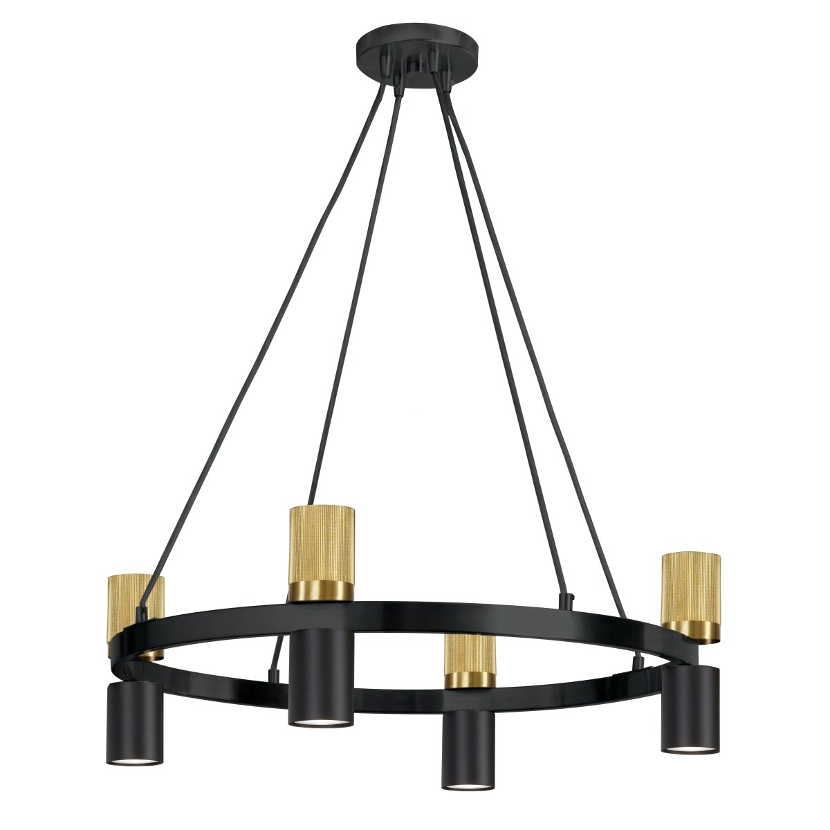 Chandelier Cerelia - Noir mat et Laiton vieilli 24" by Dainolite | Luminaires & cie