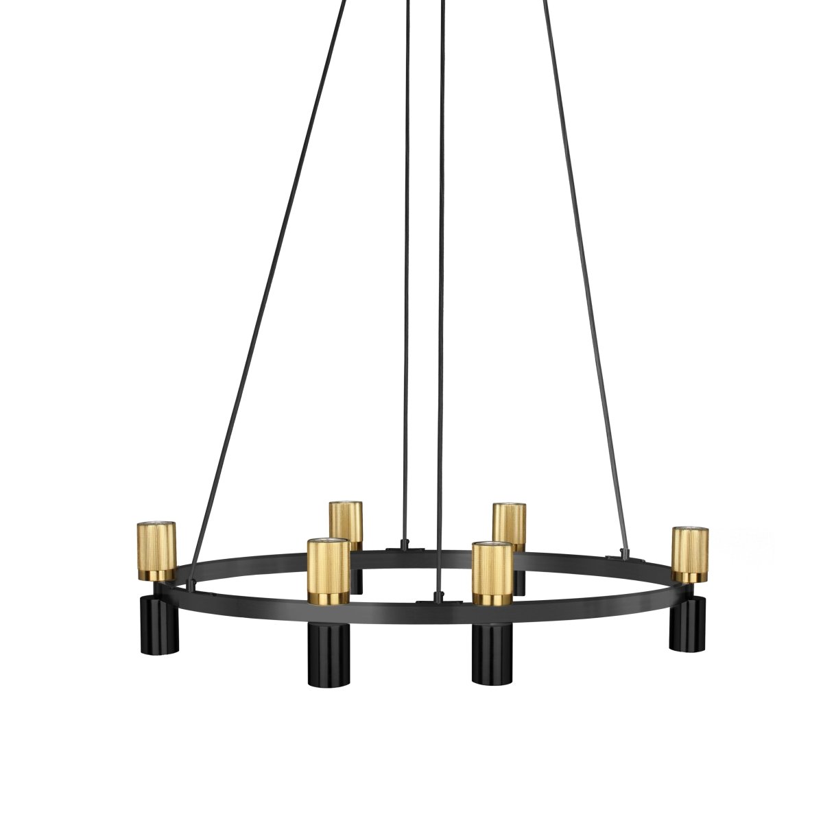 Chandelier Cerelia - Noir mat et Laiton vieilli 36" by Dainolite | Luminaires & cie