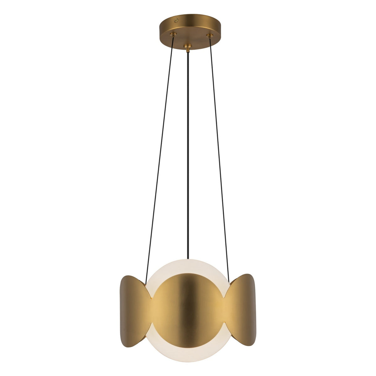 Suspension Ciel Or brossé/Verre opale – vue 2