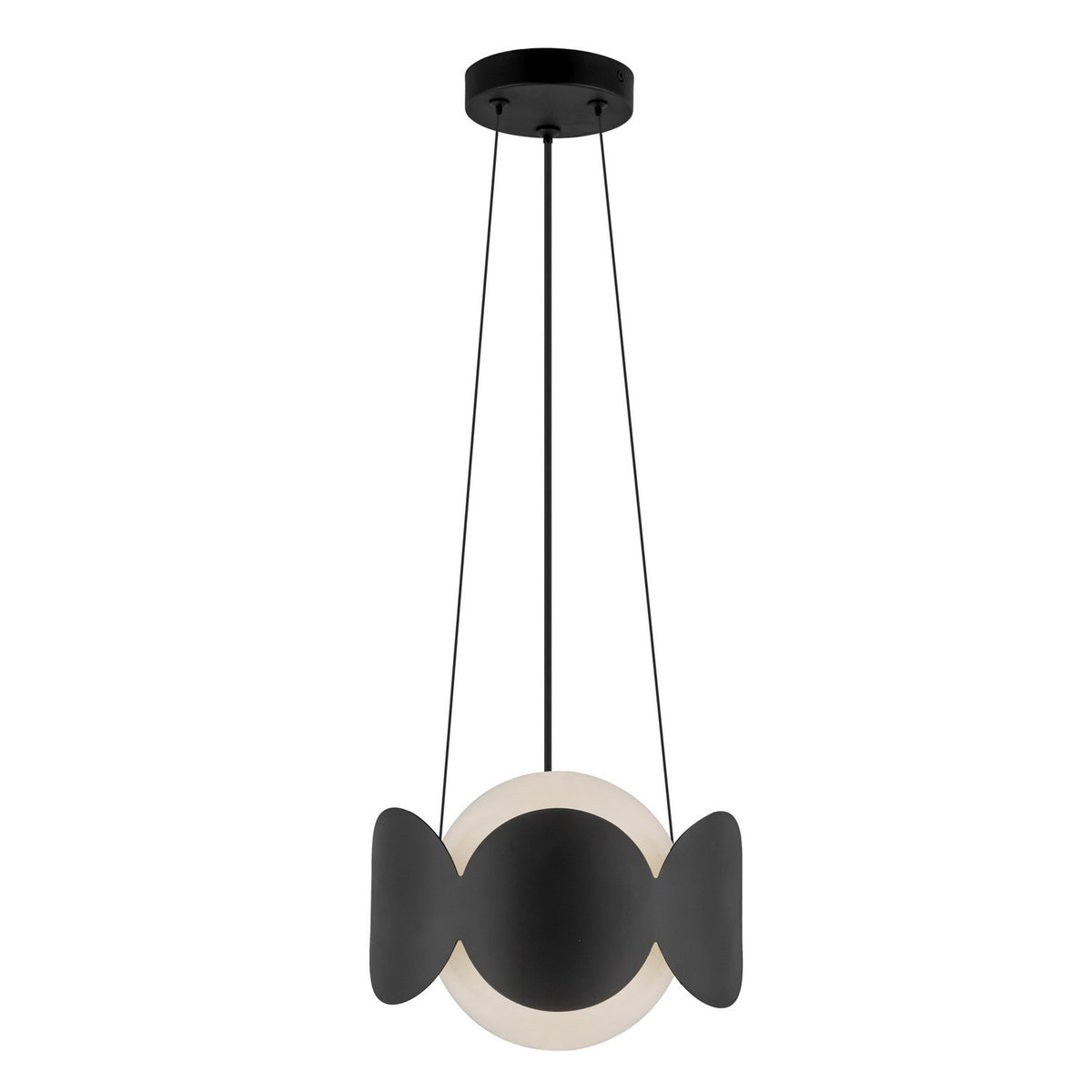 Suspension Ciel Noir / Verre opale – vue 2