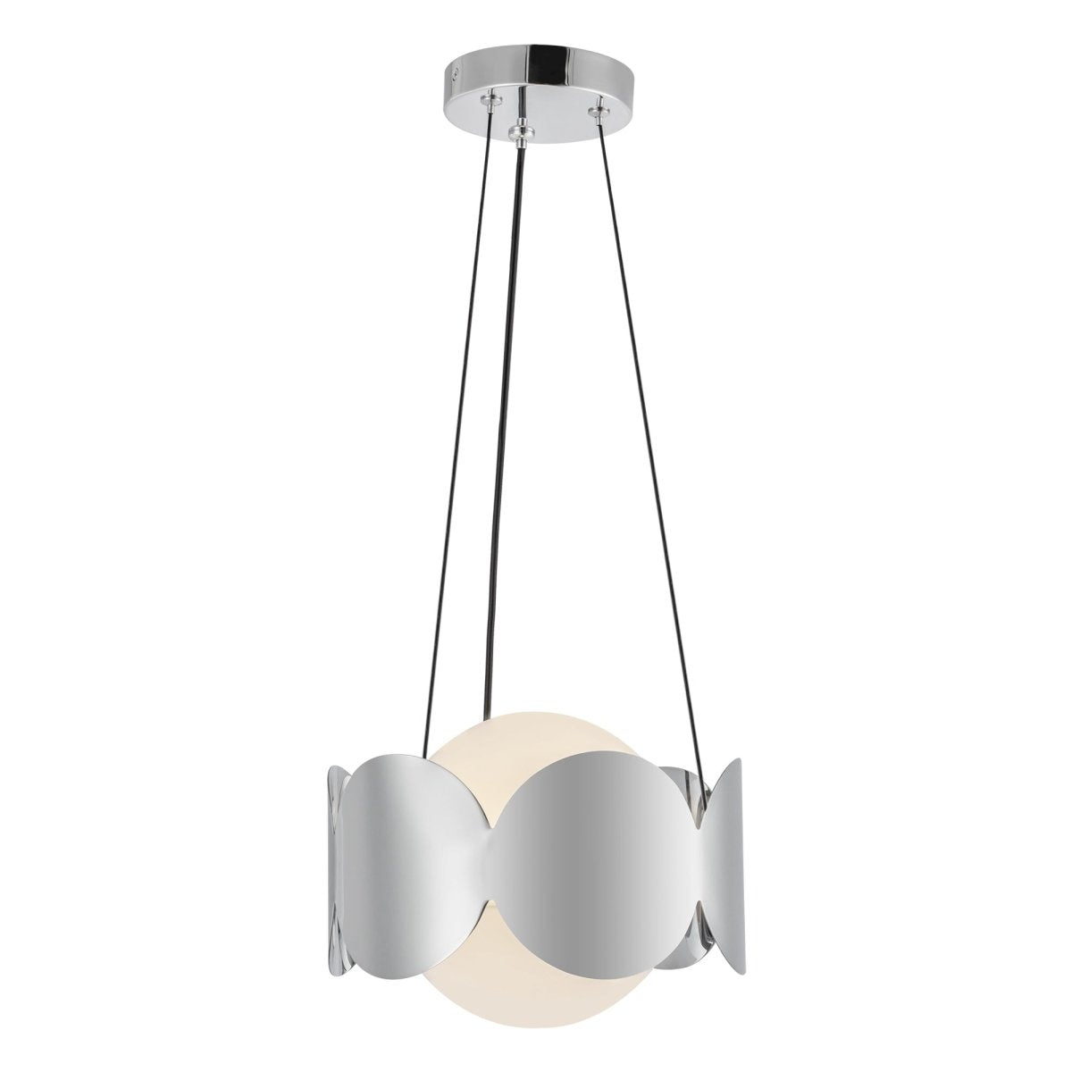 Chandelier Ciel - Chrome / Opale Verre by Kuzco Lighting | Luminaires & cie