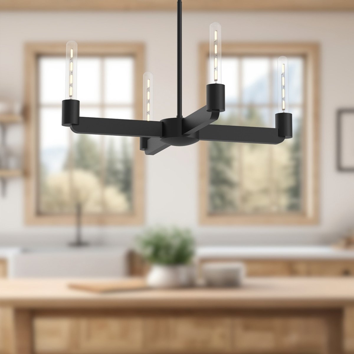 Chandelier Claire - Noir mat 25" by Alora Lighting | Luminaires & cie