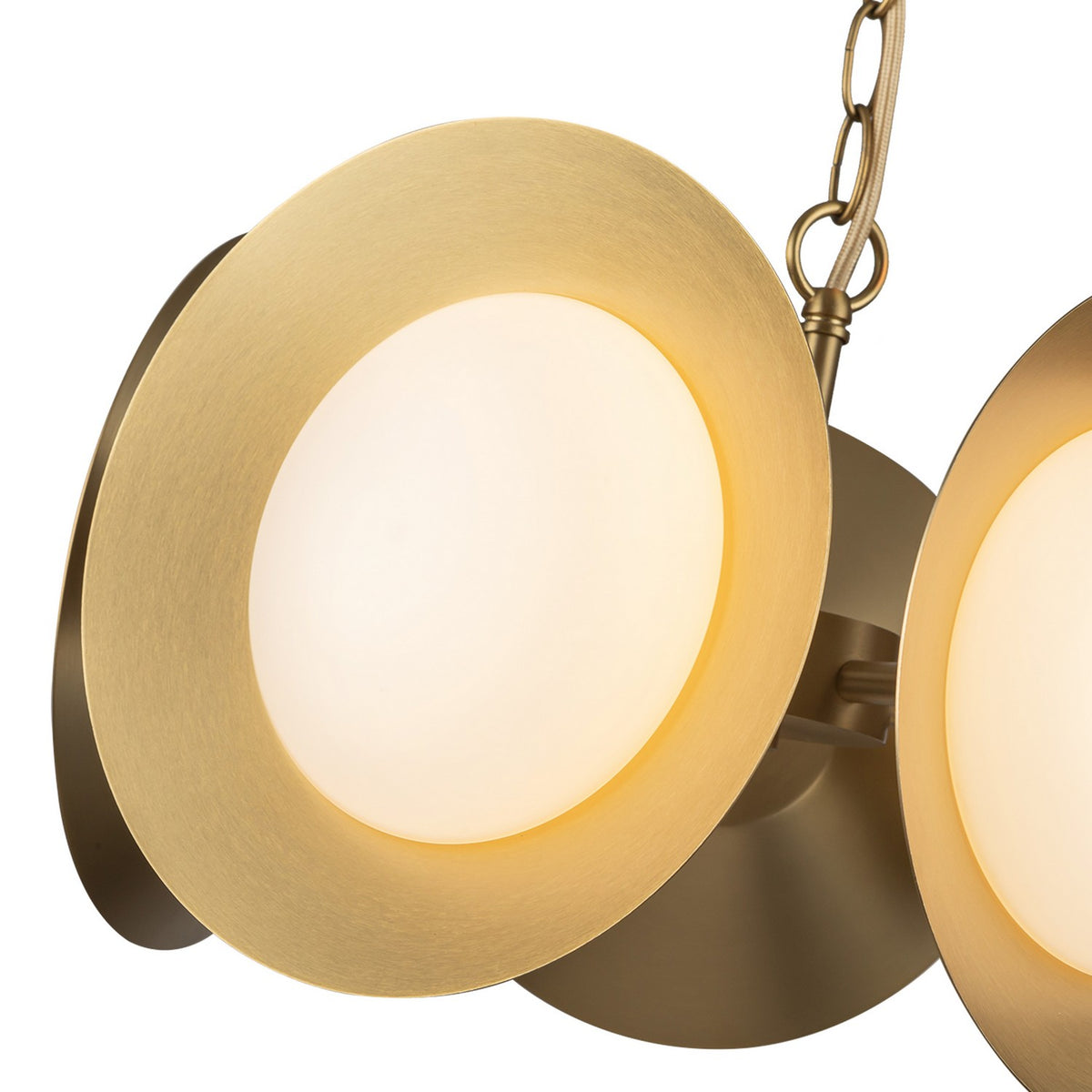 Suspension Cleo Or brossé/Verre opale – vue 3