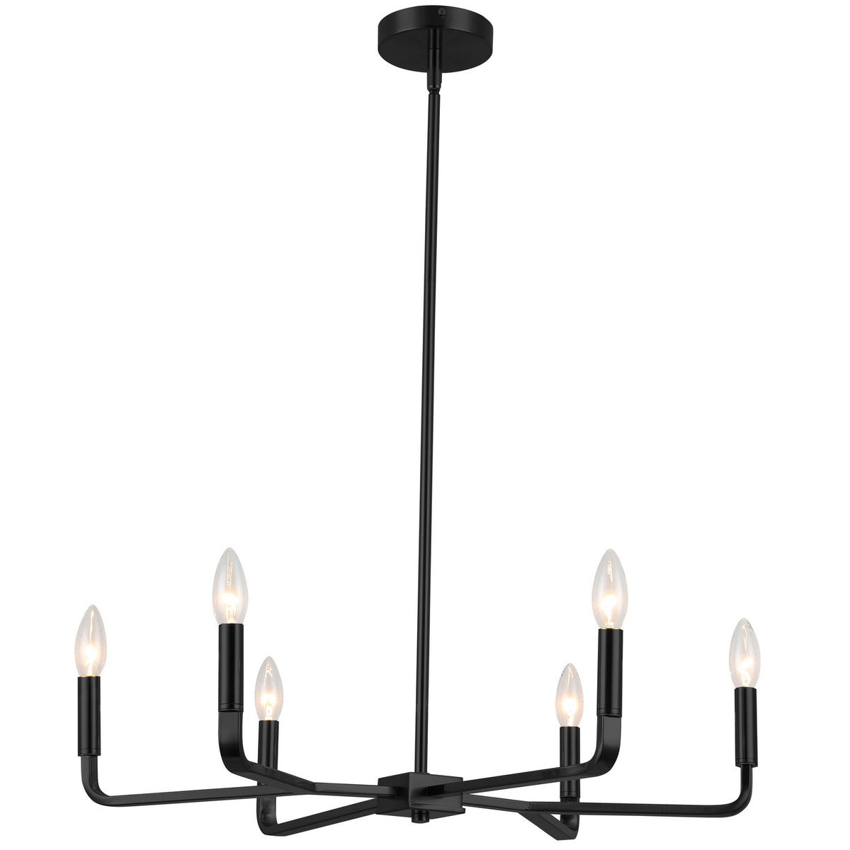 Lustre Colette 24", Noir mat – Dainolite