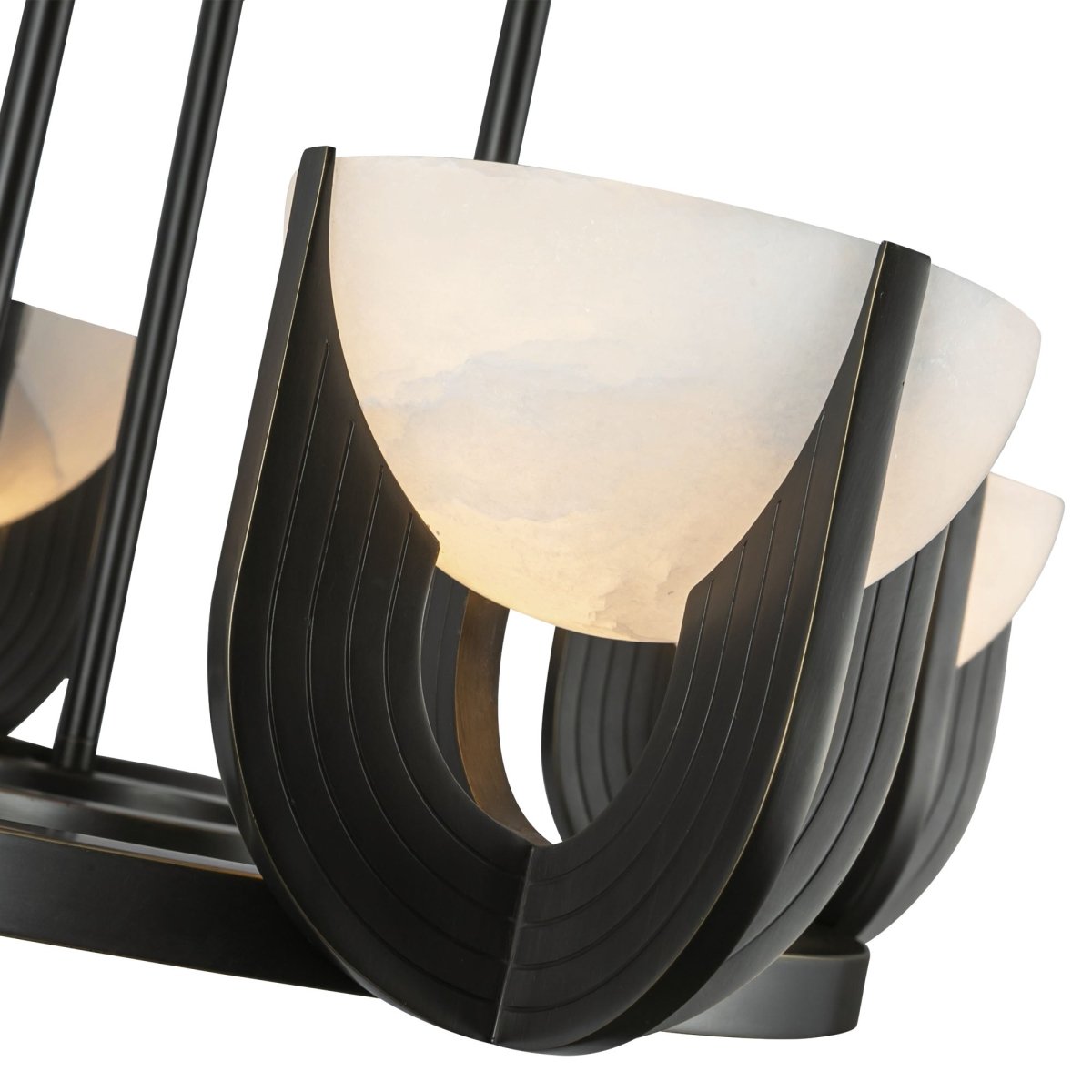 Chandelier Colette - Bronze / Albâtre urbain 22 7/8" by Alora Lighting | Luminaires & cie