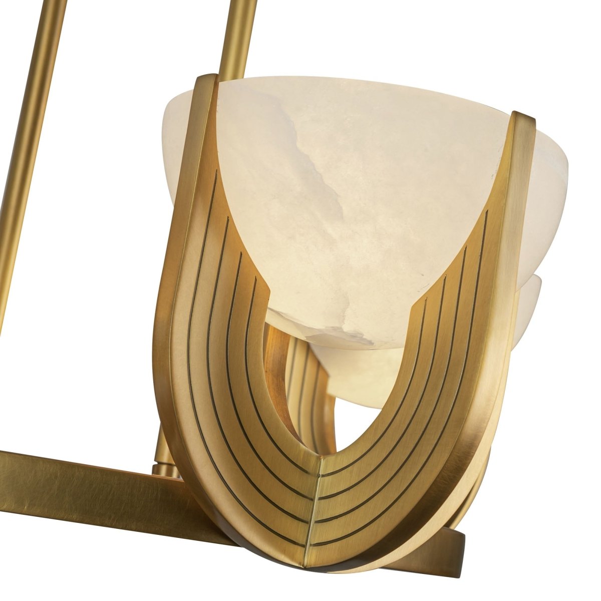 Chandelier Colette - Laiton / albâtre vintage 22 7/8" by Alora Lighting | Luminaires & cie