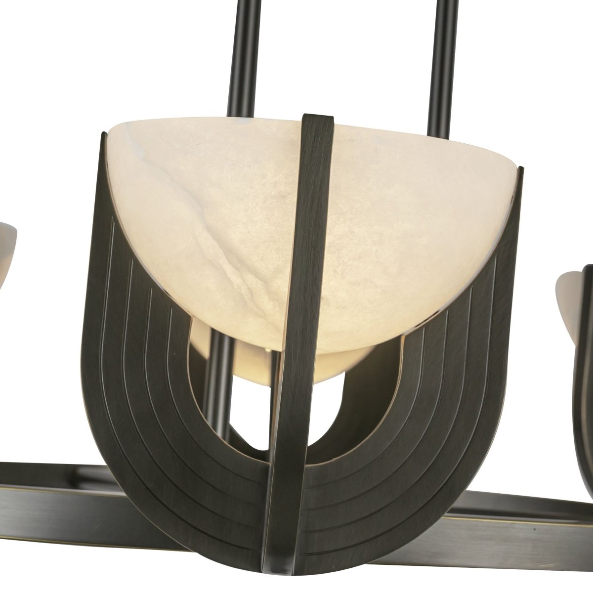 Chandelier Colette - Bronze / Albâtre urbain 27 1/4" by Alora Lighting | Luminaires & cie