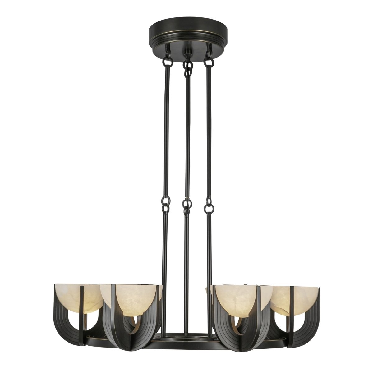 Chandelier Colette - Bronze / Albâtre urbain 27 1/4" by Alora Lighting | Luminaires & cie