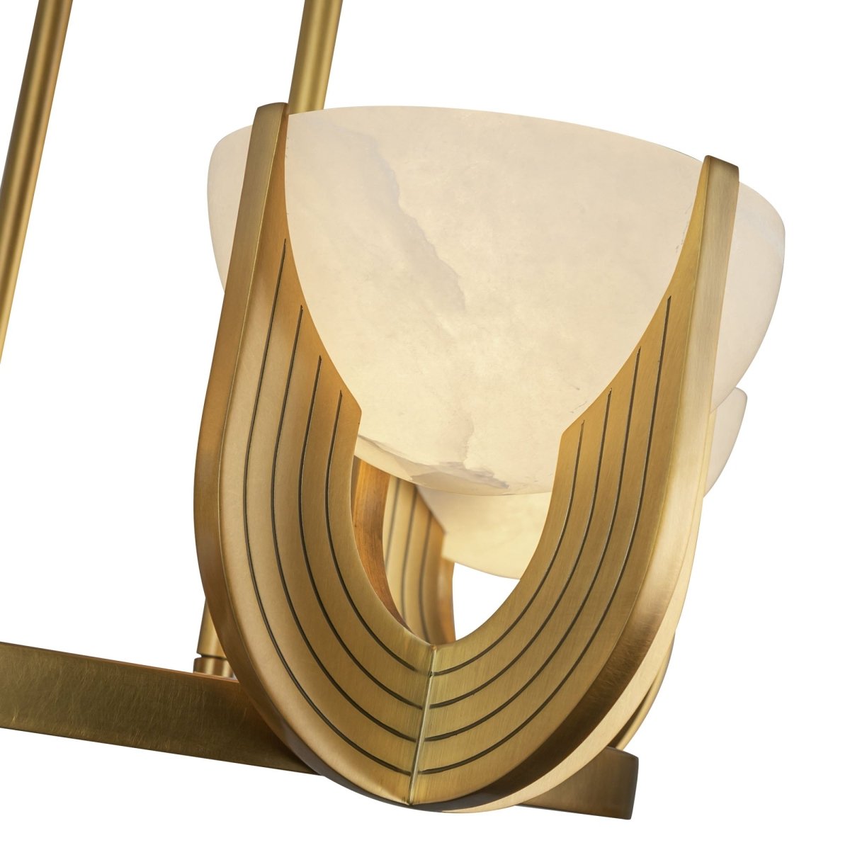 Chandelier Colette - Laiton / albâtre vintage 27 1/4" by Alora Lighting | Luminaires & cie