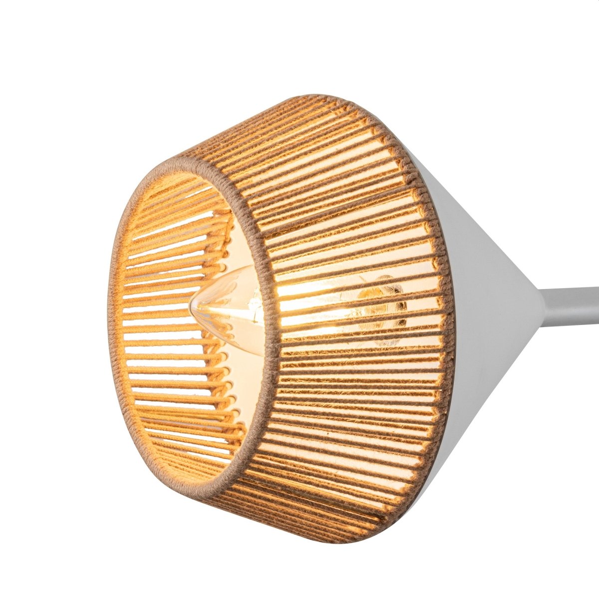 Chandelier Daphne - Corde de coton blanc / marron by Alora Lighting | Luminaires & cie