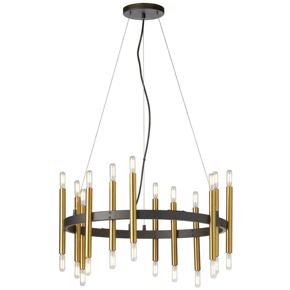 Lustre Derry Noir mat et Laiton vieilli – Dainolite