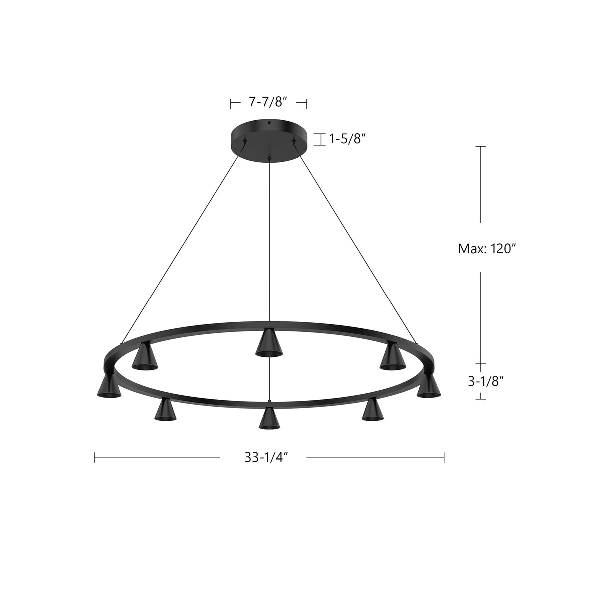 Lustre Dune Nickel brossé – vue 4