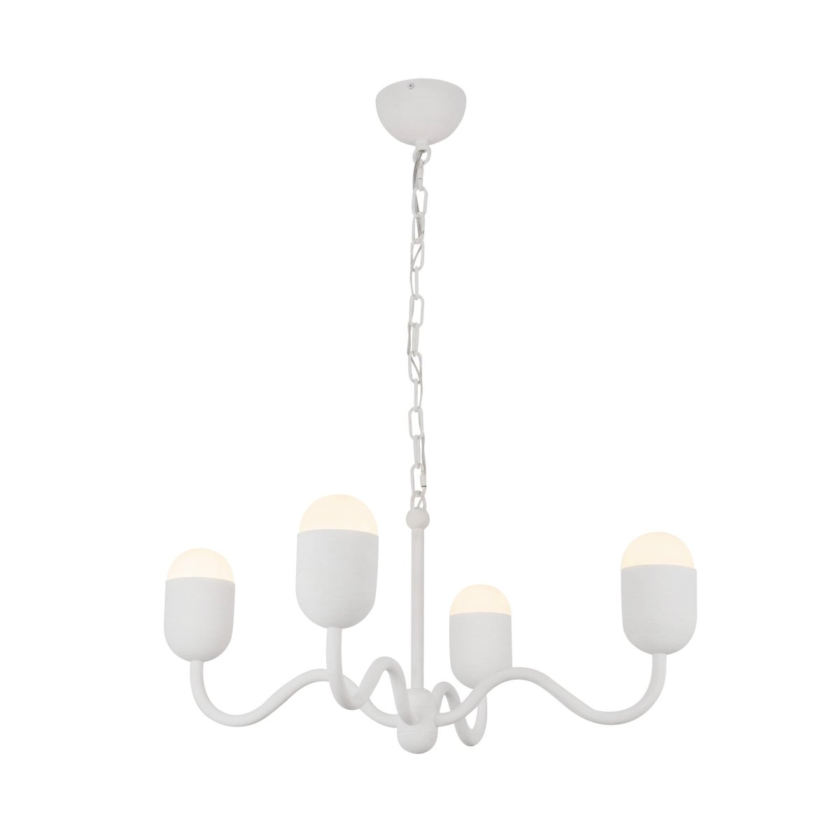 Chandelier Effie - Verre blanc / opale antique 27" by Alora Lighting | Luminaires & cie