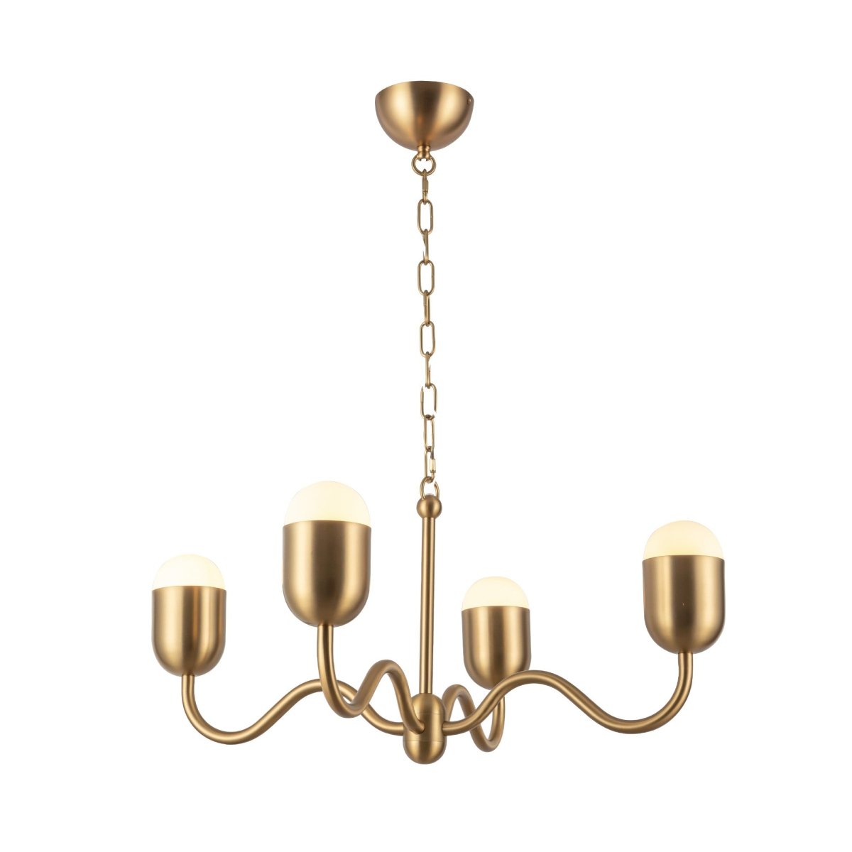 Chandelier Effie - Gold - or / Verre d'Opale 27" by Alora Lighting | Luminaires & cie