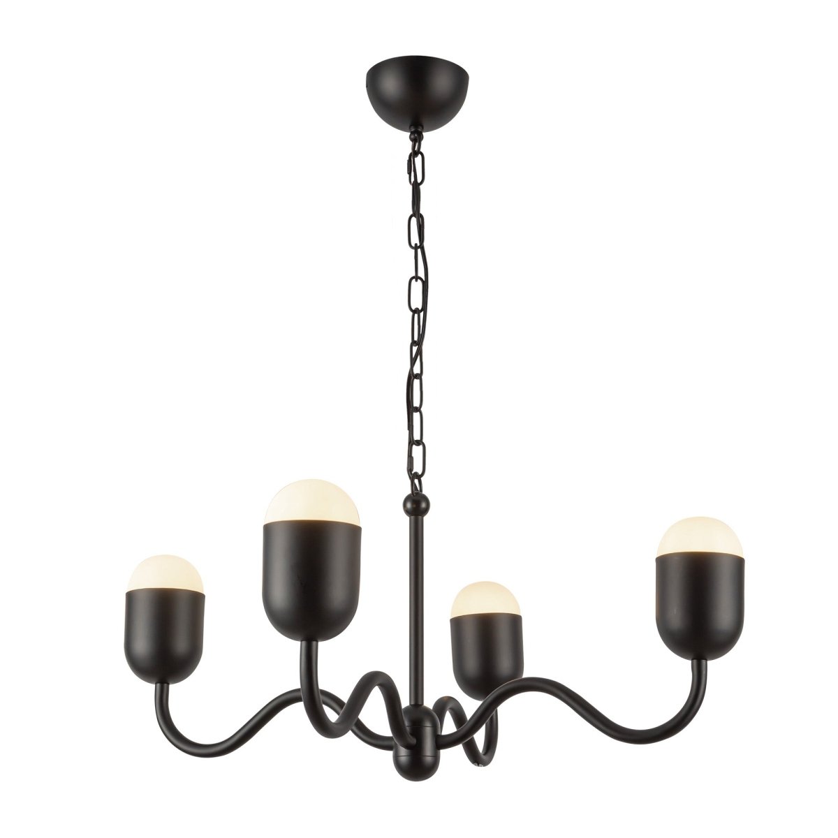 Chandelier Effie - Verre noir / opale mat 27" by Alora Lighting | Luminaires & cie