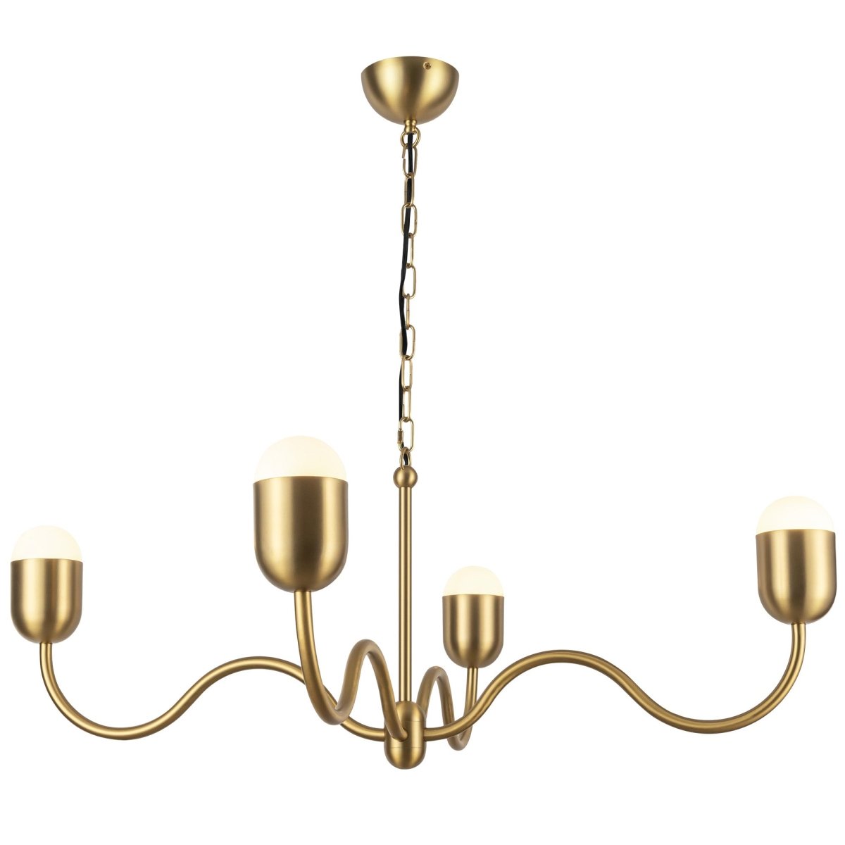 Chandelier Effie - Gold - or / Verre d'Opale 39" by Alora Lighting | Luminaires & cie