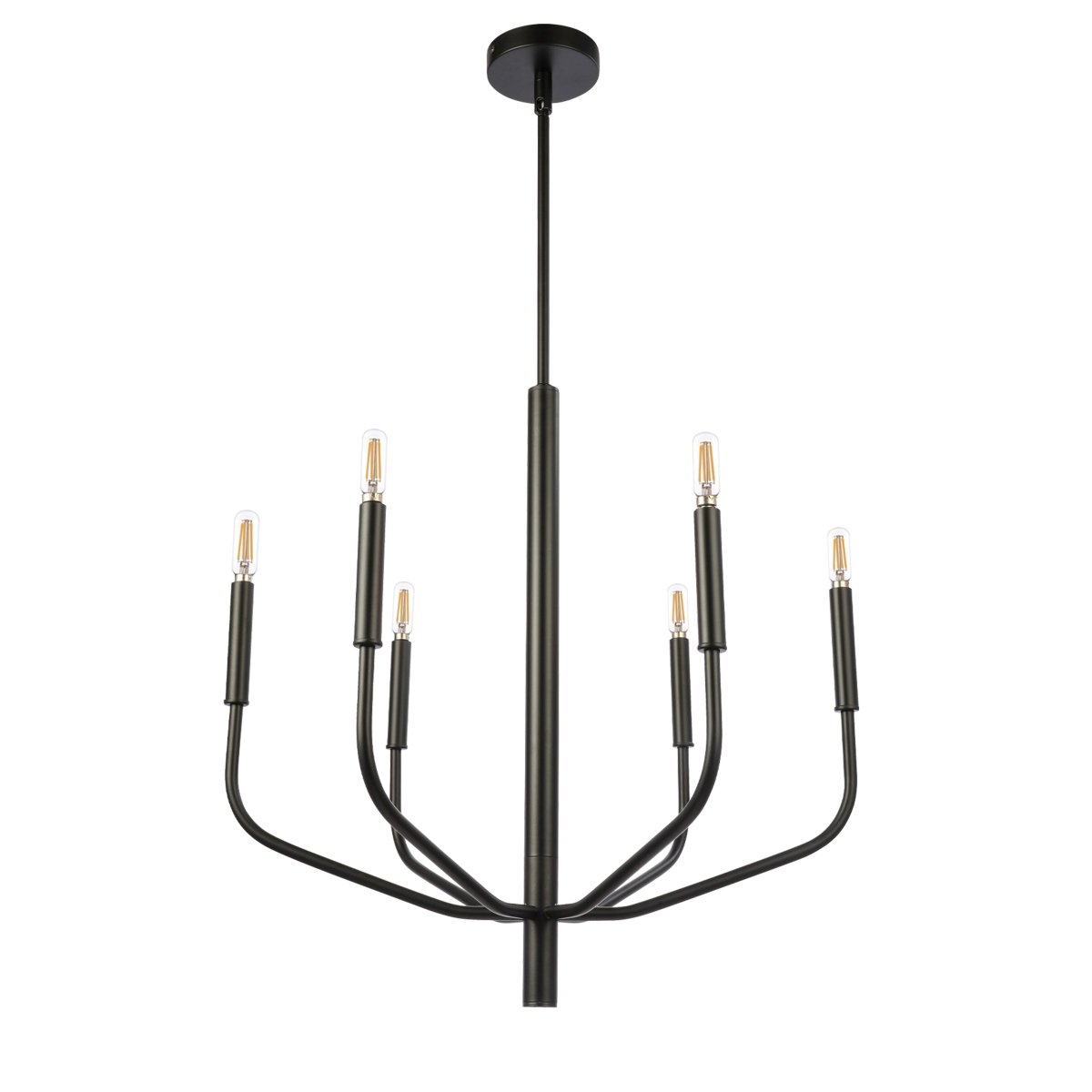 Chandelier Eleanor - Noir mat 24" 1 étage by Dainolite | Luminaires & cie
