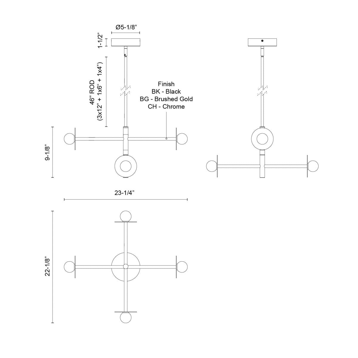 Chandelier Elixir - Or brossé by Kuzco Lighting | Luminaires & cie