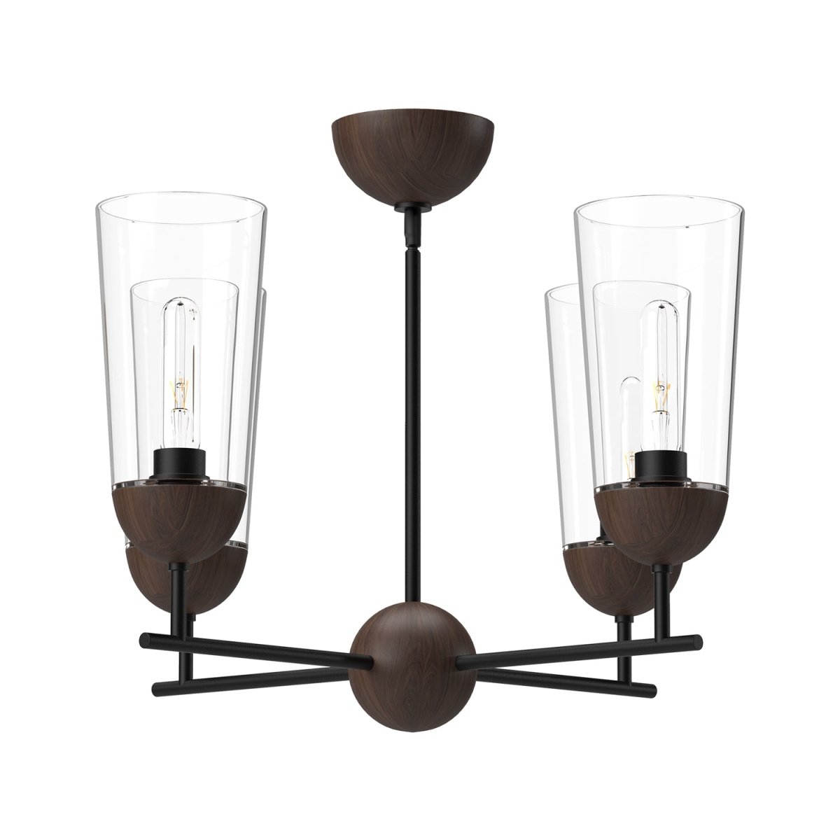 Chandelier Emil - Noir mat / noix by Alora Lighting | Luminaires & cie