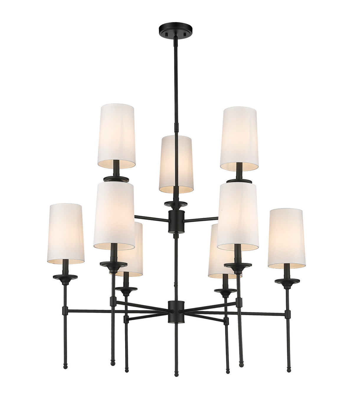 Lustre Emily Noir mat, nombre ampoules 9 – Z-Lite