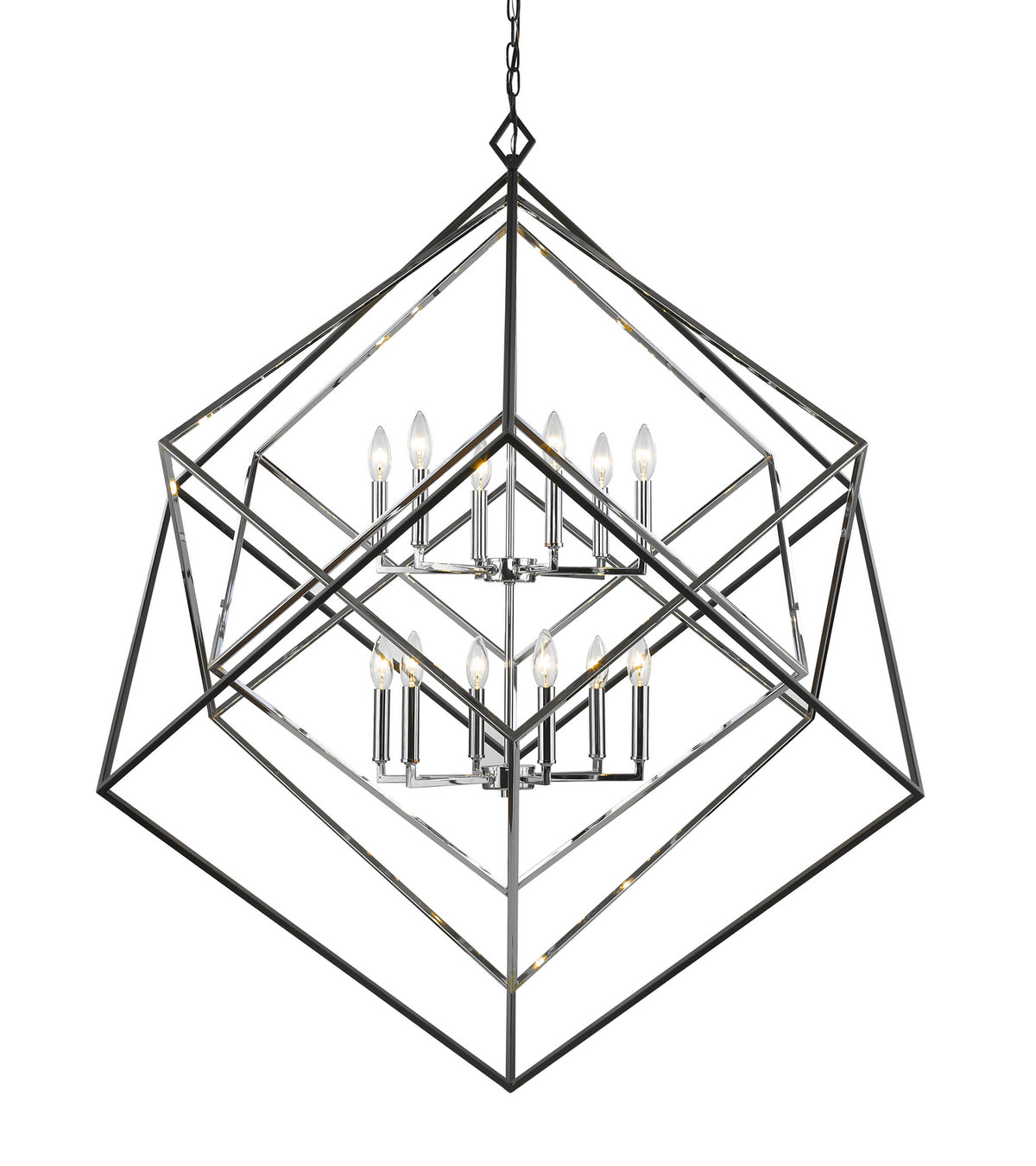 Lustre Euclid Chrome et noir mat, 47 1/2" – Z-Lite