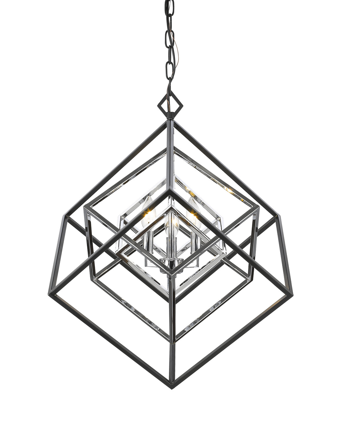 Lustre Euclid Chrome et noir mat, 23" – Z-Lite