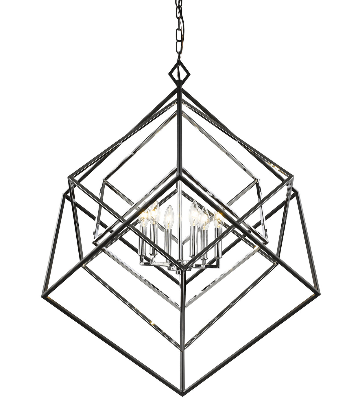 Lustre Euclid Chrome et noir mat, 35 1/2" – Z-Lite